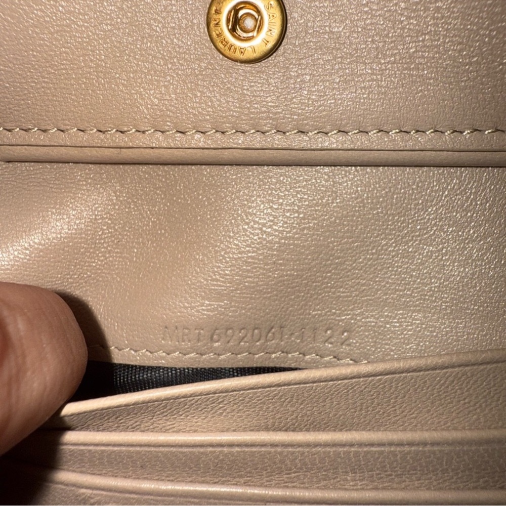 YSL Saint Laurent Tan Quilted Leather Bifold Wallet - Picture 9 of 14